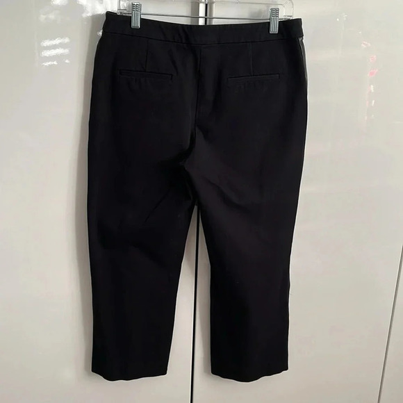 ALFANI Crop Wide Leg Pant Faux Leather Piping, Size 8 - Picture 3 of 8